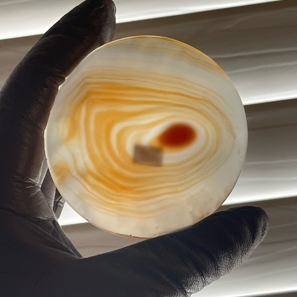 Agate Art Piece - Carnelian Hand carved coaster/display piece